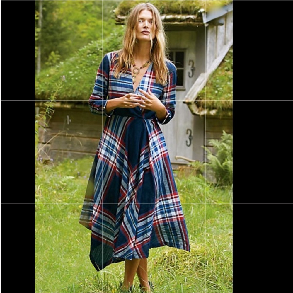 Anthropologie Isabella Sinclair Tartan Plaid Dress